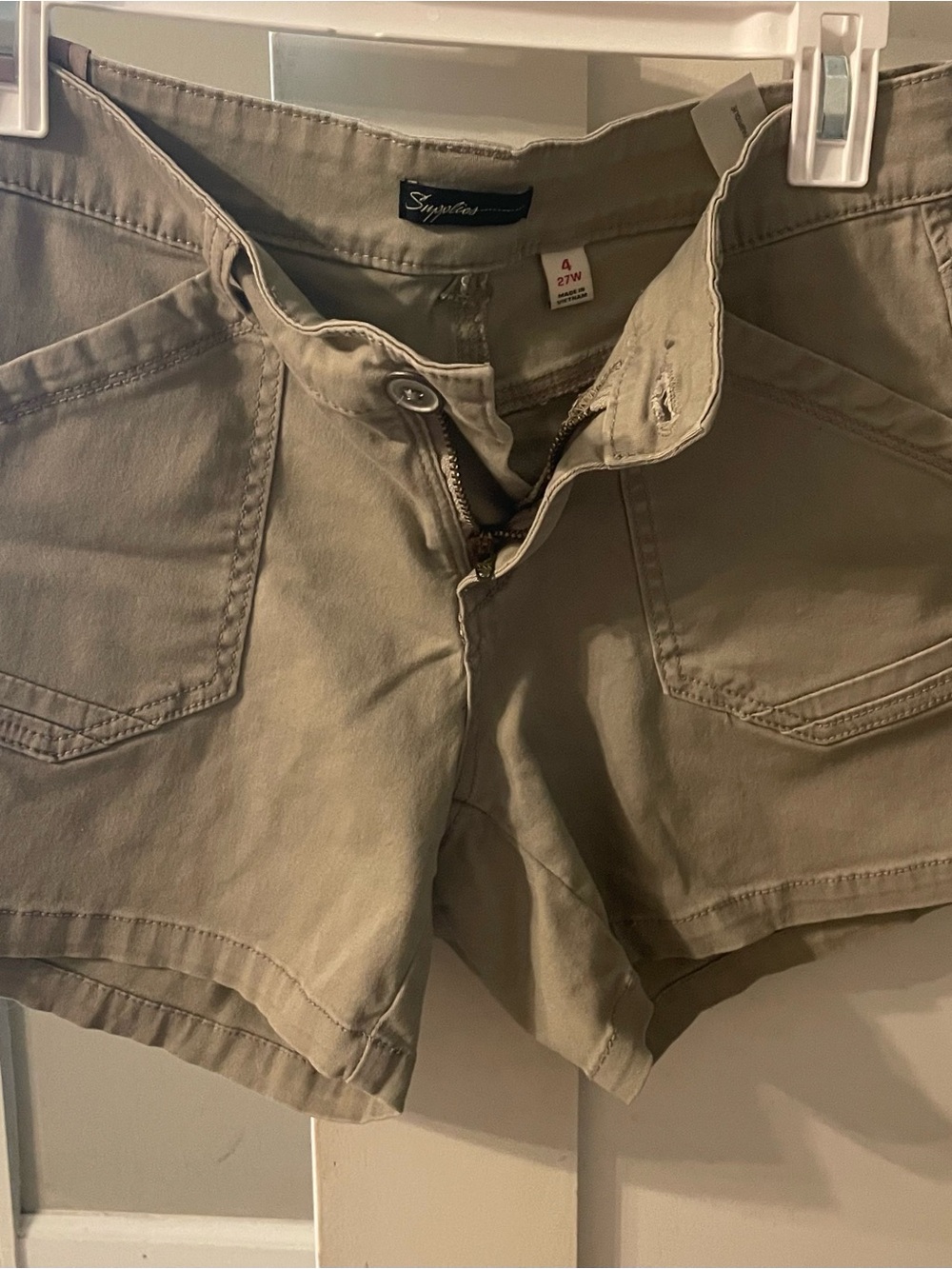 Women's Khaki Casual Stretchy Shorts